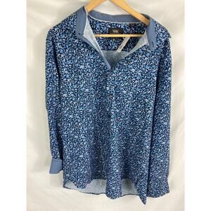 NWT WRK Work Rest Karma Floral Long Sleeve Button Up Shirt Size 18